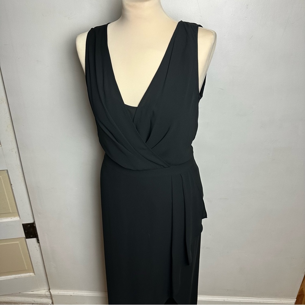 BCBG MaxAzria Faux Wrap Dress Women's Size Small Black Coquette Sexy LBD - Picture 10 of 10